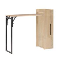 Barinis stalas HEDVIG sulankstomas 122×44,5xH108cm, pelenų/juodas