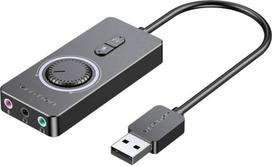 Išorinis USB 2.0 garso kortelė Vention CDRBF 1m (juoda)