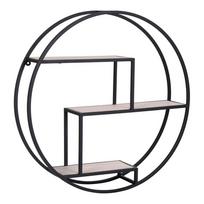 Iš paulovnijos masyvo kelių aukštų sieninė lentyna juodos spalvos/natūralios spalvos 62 cm Rotterdam – House Nordic