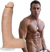 Doc Johnson Chad White Vac-U-Lock minkštas TPE dildo - Kūno spalva