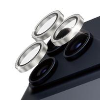 PanzerGlass® Hoops® Kamera Objektyvo Apsauga Blizganti Sidabrinė iPhone 17 Pro | iPhone 17 Pro Max | iPhone 16 Pro | 16 Pro Max