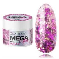 Claresa Mega Star Art Gel UV / LED gelis nagų priauginimui - Pink Pixel