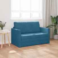 Grindų sofa lova 2-in-1 Mėlyna 124x204x61 cm Velvet