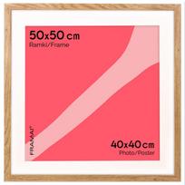Nuotraukų rėmelis su passe-partout FRAMAI 50x50 cm Nuotraukų rėmelio dydis 40x40 cm ąžuolo spalvos rėmelis su šviesiu passe-partout