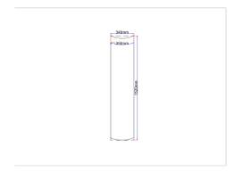 Dušo kabinos šoninis stiklas lenktas 340x1520mm skaidrus