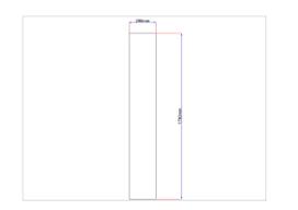 Dušo kabinos šoninis stiklas tiesus 290x1790mm skaidrus