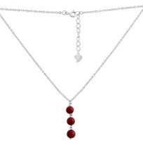 Sidabrinis karoliai su koralu, gaminio svoris 2,98g (2147190) 41-45cm raudona