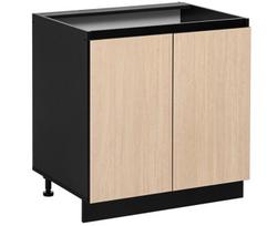 Virtuvinė spintelė Roma Dół 80/81 2D Jodełka/Czarny*FSC