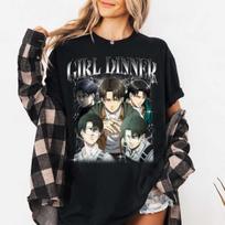 Levi Ackerman marškinėliai, Attack On Titan unisex marškinėliai, Anime Manga marškinėliai Otaku 2XL