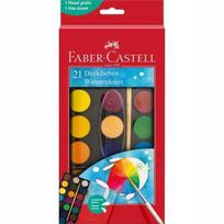 Akvarelės rinkinys - FABER-CASTELL - 125027 - 21 spalva - Teptukai įtraukti - Maišymo paletė