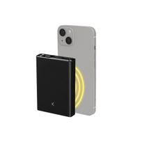 Atsarginis maitinimo šaltinis ("Power Bank") Ksix Mini litio polimerų 10 000 mAh 10 W Powerbank su USB-A į USB-C kabeliu, įtrauktu į krovimą, juodas (MagSafe, 10 000 mAh)