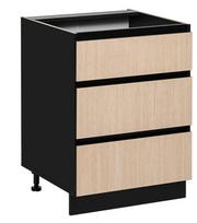 Virtuvinė spintelė Roma Dół 60/81 3S Jodełka/Czarny*FSC