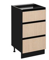 Virtuvinė spintelė Roma Dół 40/81 3S, ruda/juoda