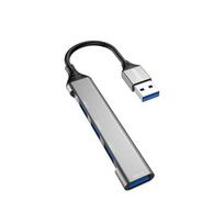 Dudao 4-in-1 multifunctional USB hub with charging, wired USB 3.2 Gen 1 (3.1 Gen 1) Type-A, Grey