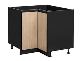Virtuvinė spintelė Roma Dół 90x90/81 2D, ruda/juoda