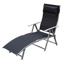 Sulankstomas saulė gultas sodo gultas 137 x 63,5 x 100,5 cm, Juoda