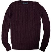 Polo Ralph Lauren Vienas spalvos medvilninis megztinis su siuvinėtu logotipu, apvalia iškirpte, moteriškas megztinis 211570012-076 XS