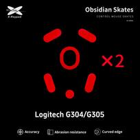 X-Raypad Obsidian Skates Logitech G304 & G305 Raudonos 2 vnt.