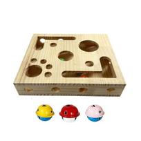 Cat Nail File Box Cat Scratch Puzzle Enrichment Box with Bell Balls Interactive Cat Scratcher Maze Box for Cat Nail Trimming Self-Entertainment B