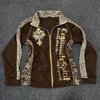 VAYLA Y2k Retro Hip Hop Punk Rock Shibuya Harajuku Street Spicy Girl Leopard Print Zipper Sweatshirt Jacket Vintage Autumn Top S