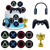 Video game themes Cake Toppers Headset Cake Decoration Ball Controller Cake Decoration for Birthday Party Cake Decoration