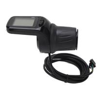 Elektrinio dviračio pusės droselio rankena su LCD ekrano skydeliu, žibinto sąsaja, 5P+2P įprastas laidas, 24V 36V 48V 60V