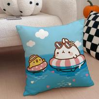 Mielas M-Molang anime pagalvės užvalkalas Apsauginis nuo dulkių erkučių Pagalvės užvalkalas Nematomas užtrauktukas Šilkinis trumpas pliušas Pagalvėlės ant sofos užvalkalas 12x12Inch white