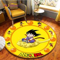 Anime Dragon Ball Goku Apvalus kilimas Svetainės neslystantis kėdės 3D kilimas Namų dekoras Tapis Svetainės kilimai Kilimėliai 60cm
