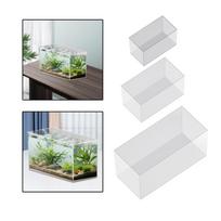 Žuvų akvariumas Skaidrus Lengvai valomas Tvirtas Nešiojamas Akvariumas Žuvų dubuo Vandens augalams Vabzdžiams Namų dekoravimas Vėžliams 29cmx19cmx15.5cm