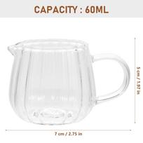 Glass Creamer Pitcher Mini Milk Jug 60Ml Striped Milk Pitcher Cup Coffee Creamer Jar Smooth Surface Pour Spout for Home Bar