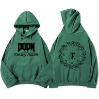 DOOM The Dark Ages Žaidimo Spausdinti Gobtuvukai Žieminiai Vilnos Ilgomis Rankovėmis Gobtuviniai Marškinėliai Laisvalaikio Mada Unisex Drabužiai XS