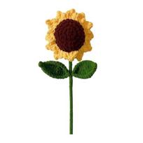 Didelė nerta gėlė Rankų darbo nerta rožių/saulėgrąžų puokštė Dirbtinė megzta gėlė Gimtadienio, metinių dovana mamai, žmonai, draugei D