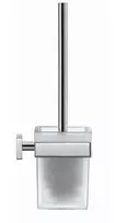 Duravit Karree - Tualetinis šepetys su laikikliu, montuojamas ant sienos, chromuotas / matinis stiklas 0099571000
