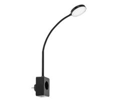 Rabalux 71284 - reguliuojamas LED sieninis šviestuvas TIVRO 4W/230V su USB įkrovimo lizdu, juodas