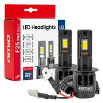 LED žibintų lemputės Series F25 PRO BLACK FULL CANBUS H3 68W 12V 24V, AMIO-04718