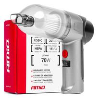 Belaidis automobilinis dulkių siurblys 70 W, 4000 mAh, su HEPA filtru, 11 kPa AMiO-03693