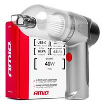 Belaidis automobilinis dulkių siurblys 40 W, 4000 mAh, su HEPA filtru, 4,5 kPa AMiO-03692