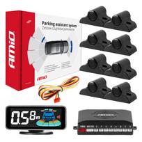 Parkavimo pagalbos sistema LED-GRAF 3D, 8 juodi jutikliai 19 mm, sunkvežimiams AMIO-03195