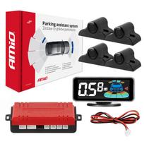 Parkavimo pagalbos sistema LED-GRAF 3D, 4 juodi jutikliai 19 mm, sunkvežimiams AMIO-03189