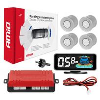 Parkavimo pagalbos sistema LED-GRAF 3D, 4 sidabro spalvos jutikliai 21,5 mm AMIO-03187