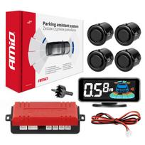 Parkavimo pagalbos sistema LED-GRAF 3D, 4 juodi jutikliai GOLD 18 mm AMIO-03186
