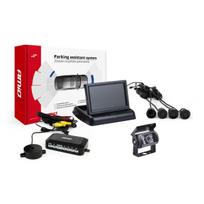 Parkavimo pagalbos sistema TFT02 4,3" su HD-501-IR kamera, 4 juodi jutikliai