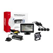 Parkavimo pagalbos sistema TFT01 4,3" su HD-501-IR kamera, 4 juodi jutikliai