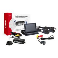 Parkavimo pagalbos sistema TFT02 4,3" su HD-308-LED kamera, 4 juodi jutikliai, sunkvežimiams