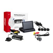 Parkavimo pagalbos sistema TFT02 4,3" su HD-308-LED kamera, 4 juodi jutikliai