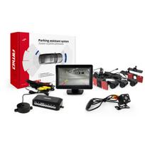 Parkavimo pagalbos sistema TFT01 4,3" su HD 315 LED kamera, 4 juodi jutikliai 16,5 mm, vidinis montavimas