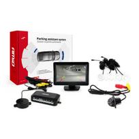 Parkavimo pagalbos sistema TFT01 4,3" su HD-305 LED kamera, 4 balti jutikliai 28 mm