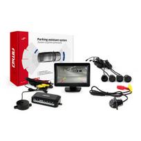 Parkavimo pagalbos sistema TFT01 4,3" su HD-305 LED kamera, 4 juodi jutikliai 28 mm