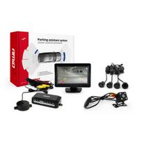 Parkavimo pagalbos sistema TFT01 4,3" su HD 315 LED kamera, 4 juodi jutikliai GOLD 18 mm