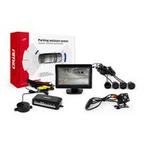 Parkavimo pagalbos sistema TFT01 4,3" su HD 315 LED kamera, 4 juodi jutikliai 22 mm